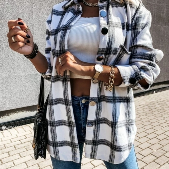 2021 Fashion Woman Plaid Long Sleeve Shirt - Picture 1 of 5